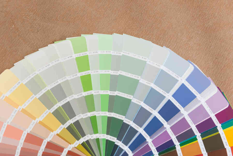 Different colour paint swatches